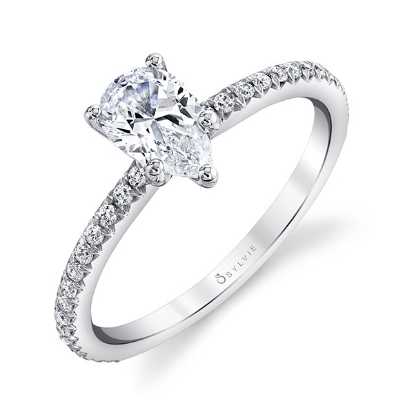 Pear Shaped Solitaire Diamond Engagement Ring